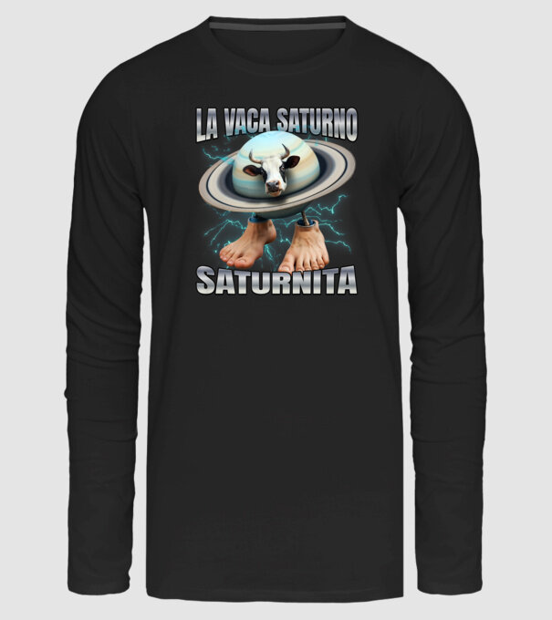 La Vaca Saturno Saturnita minta fekete pólón