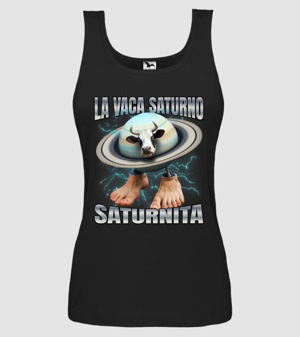 La Vaca Saturno Saturnita minta fekete pólón