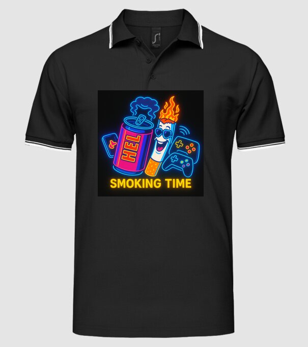 Smoke Time meme minta fekete pólón