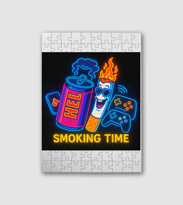 Smoke Time meme minta fehér pólón