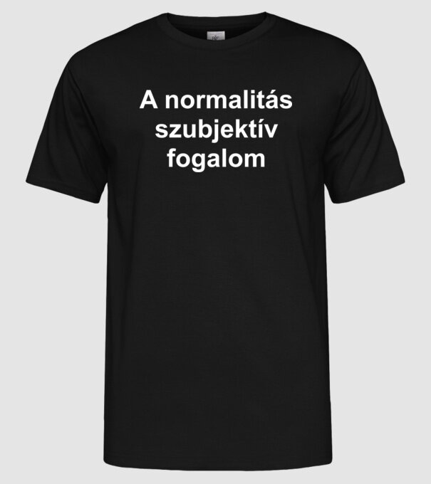 normalitás szubj. fehér minta fekete pólón