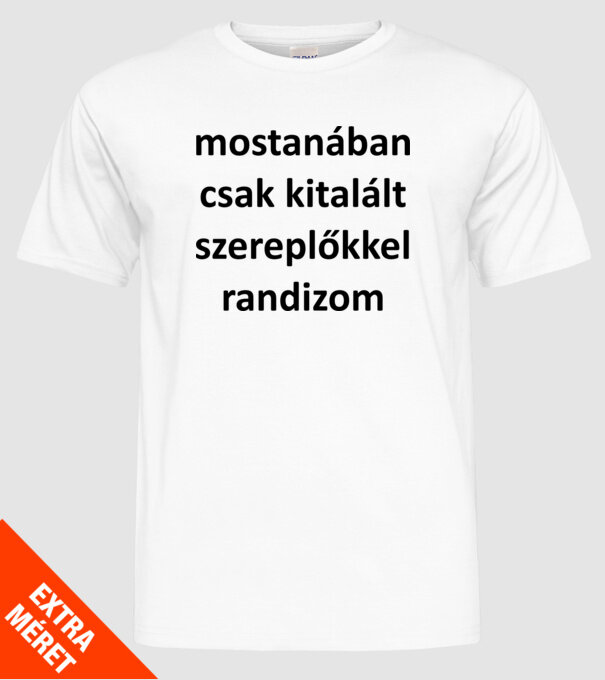 kitalált sz. f minta fehér pólón