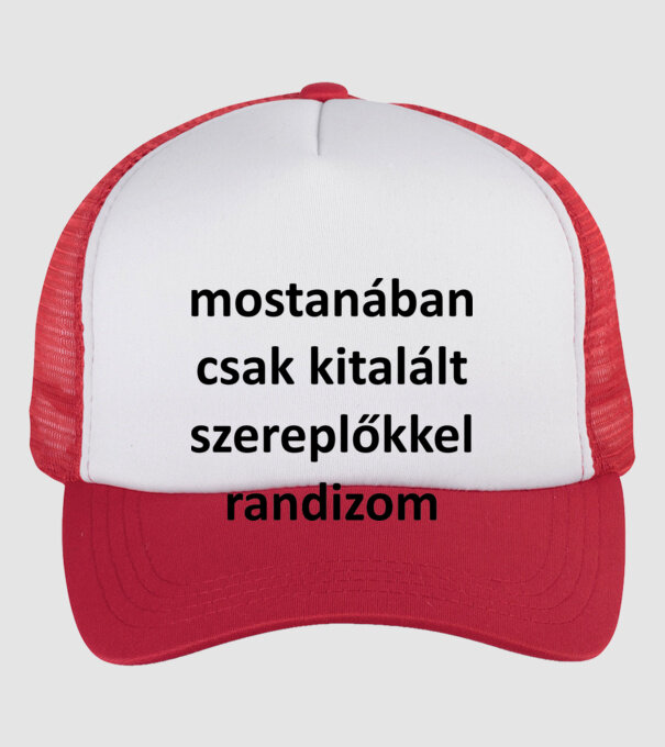 kitalált sz. f minta fehér/piros pólón