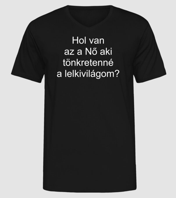 Hol van. fehér minta fekete pólón
