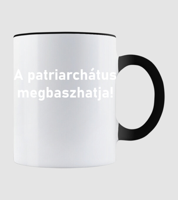 patriarchátus.fehér minta fekete pólón
