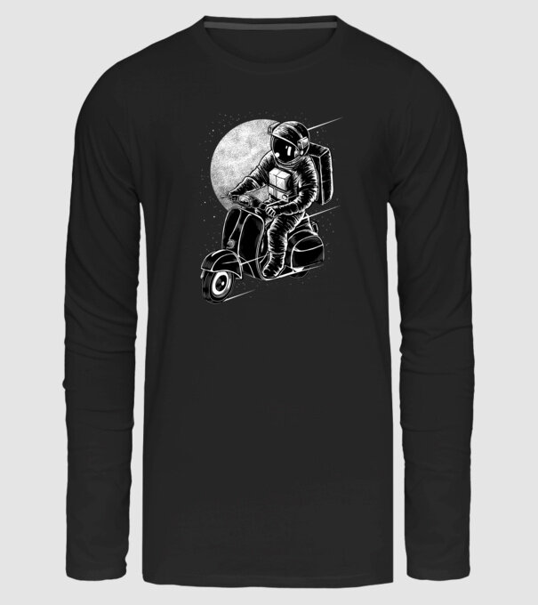 Astronauta futárszolgálat minta fekete pólón