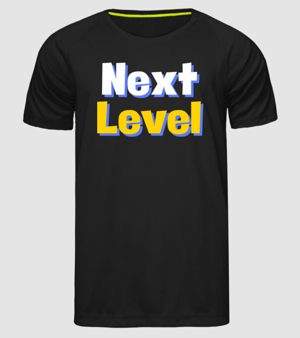 Next Level Double minta fekete pólón