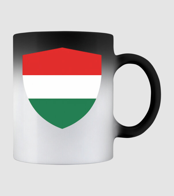 Magyar zászlós pajzs minta fekete pólón