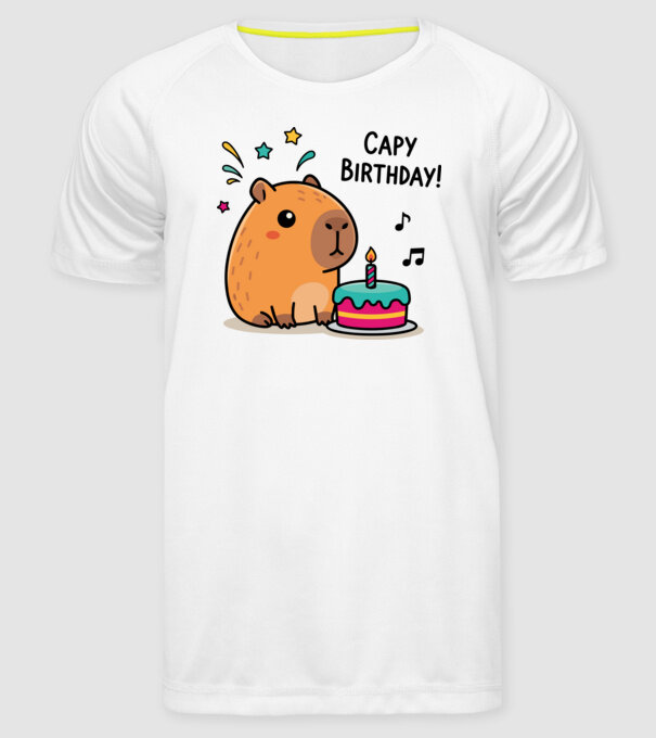 Capy Birthday! minta fehér pólón