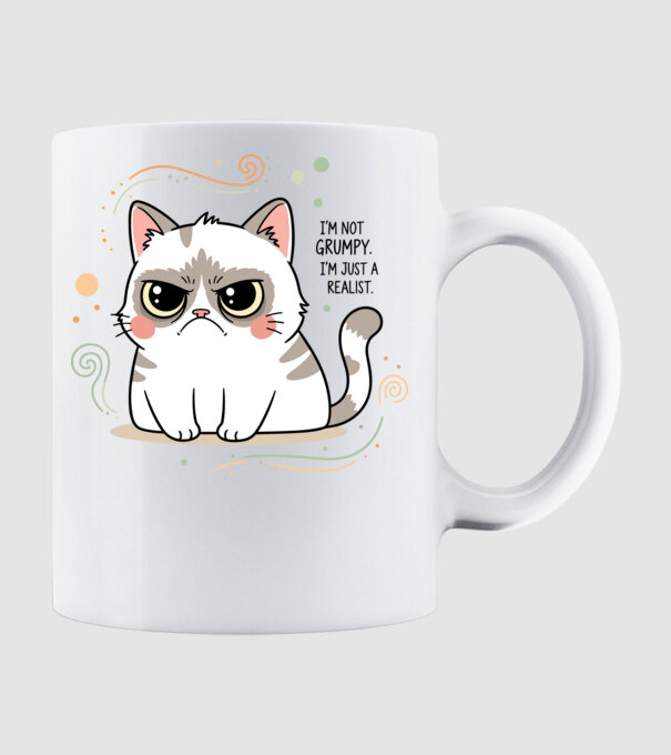 I’m not grumpy. I’m just a realist. minta fehér pólón