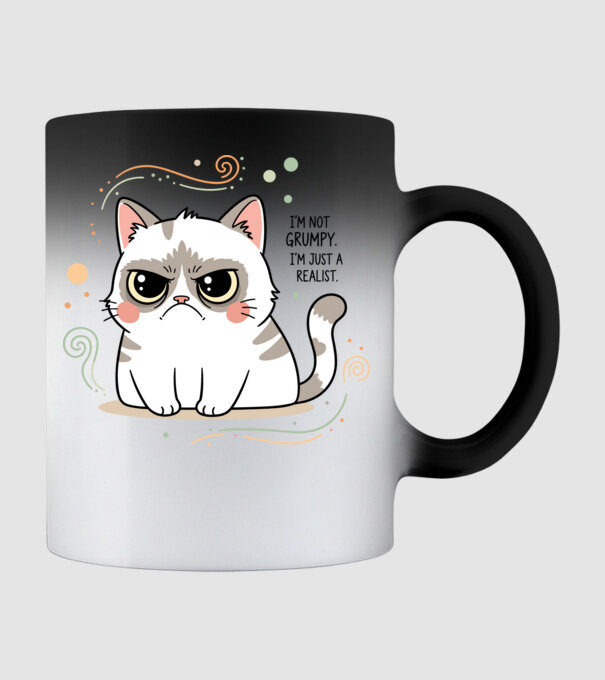 I’m not grumpy. I’m just a realist. minta fekete pólón
