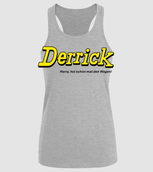 Derrick_hozzd_a_kocsit_de_black minta szürke pólón