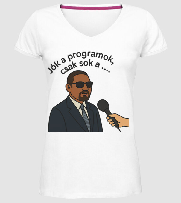 Jók a programok csak sok a ..... Gino Majális minta fehér pólón