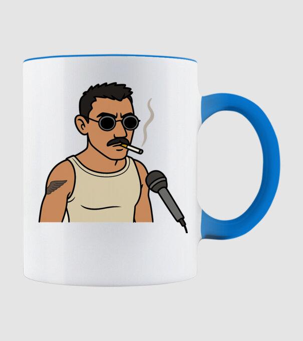 MI FOLYIK ITT GYÖNGYÖNÖS minta világoskék pólón