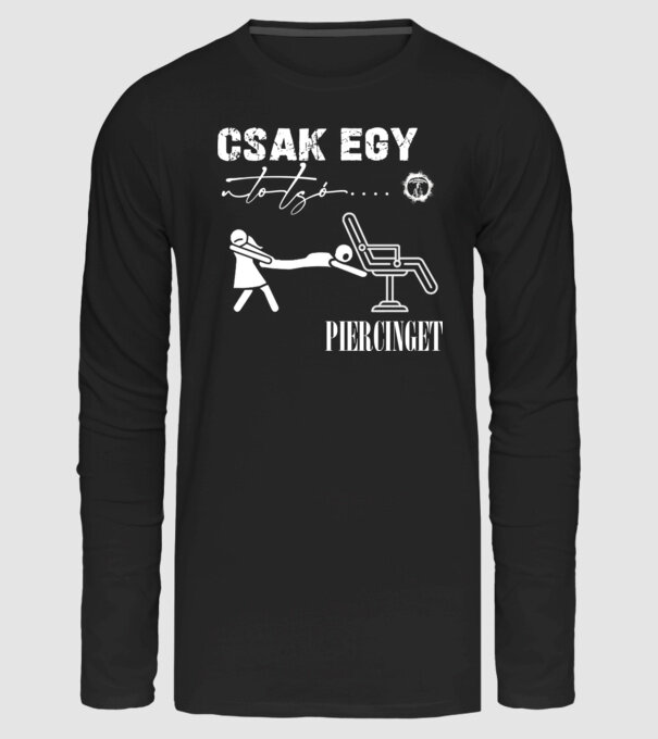 Csak egy utolsó piercinget minta fekete pólón