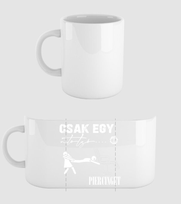 Csak egy utolsó piercinget minta fehér pólón