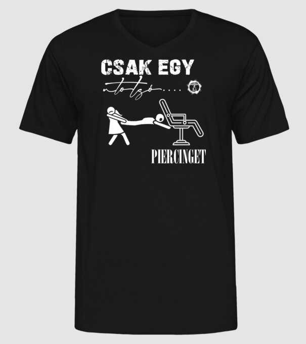Csak egy utolsó piercinget minta fekete pólón