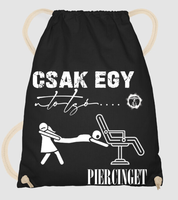 Csak egy utolsó piercinget minta fekete pólón