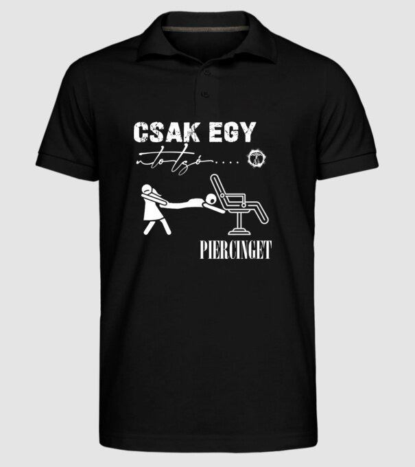 Csak egy utolsó piercinget minta fekete pólón