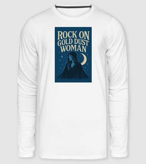 Rock On Gold Dust Woman minta fehér pólón