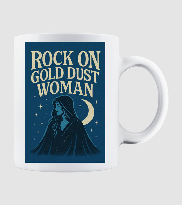 Rock On Gold Dust Woman minta fehér pólón