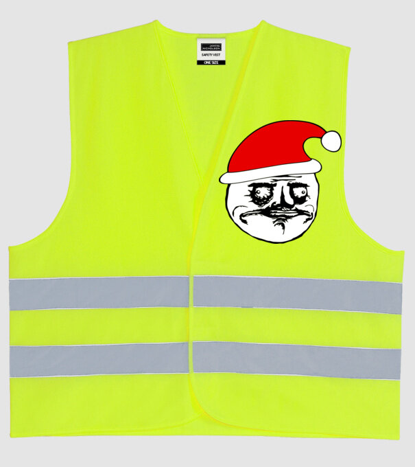 Troll Télapó - Karácsonyi Me Gusta Meme minta neonsárga pólón