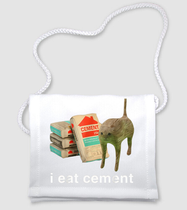 I eat Cement minta fehér pólón