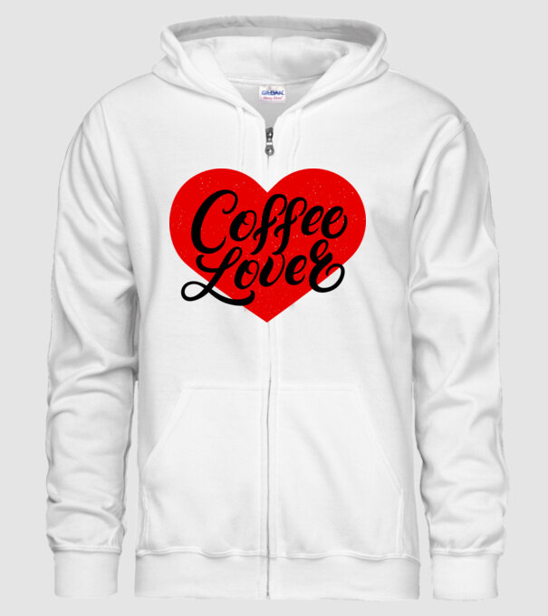 Coffee lover minta fehér pólón