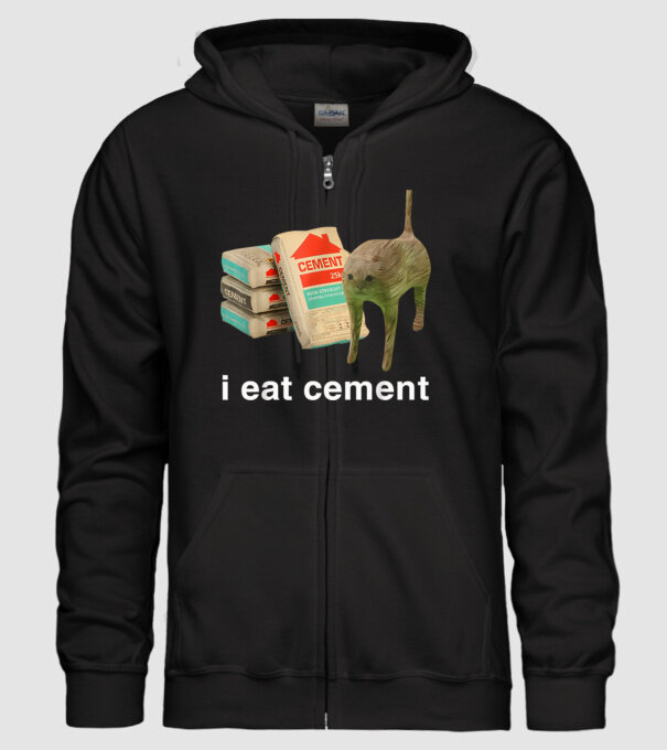 I eat Cement minta fekete pólón