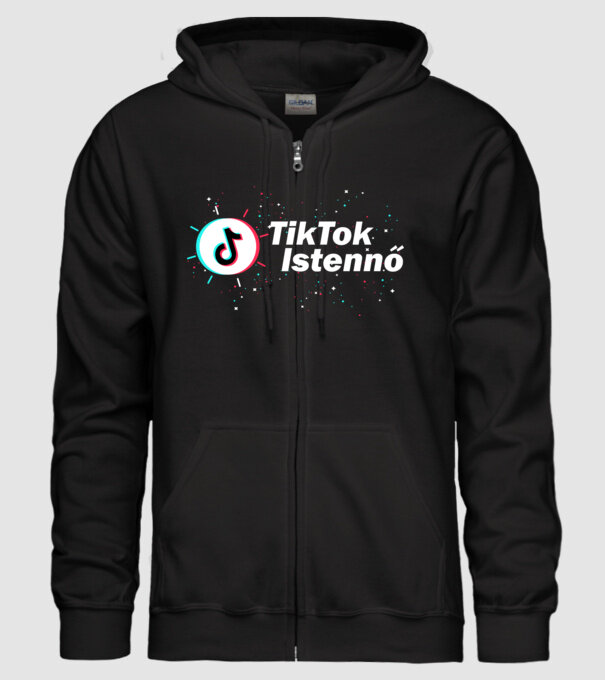 TikTok Istennő minta fekete pólón