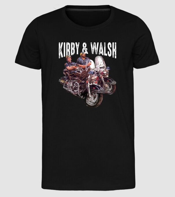 Kirby and Walsh - Bűnvadászok minta fekete pólón