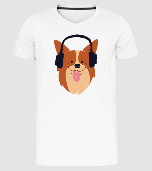 Corgi minta fehér pólón