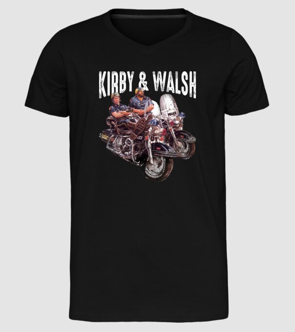 Kirby and Walsh - Bűnvadászok minta fekete pólón