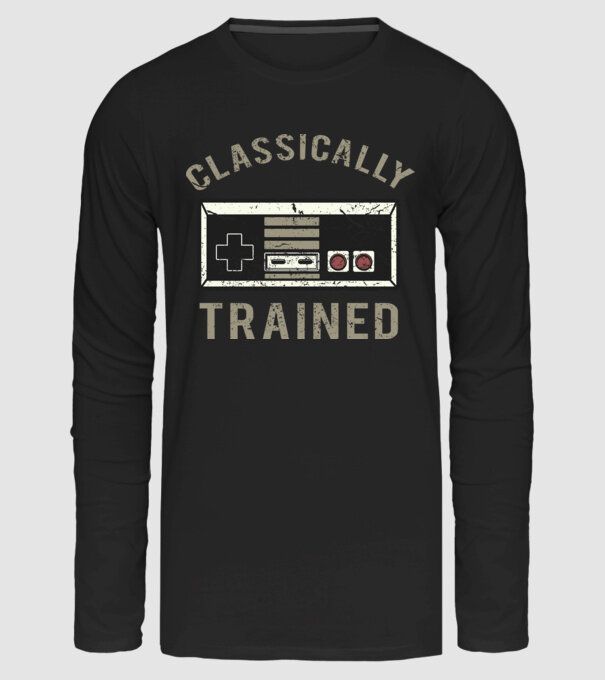 Classically Trained Distressed minta fekete pólón