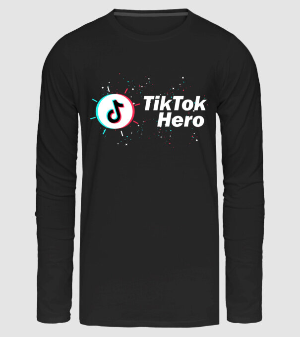 TikTok Hero minta fekete pólón