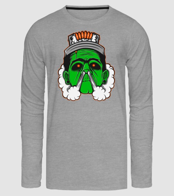 Frankenvape minta szürke pólón