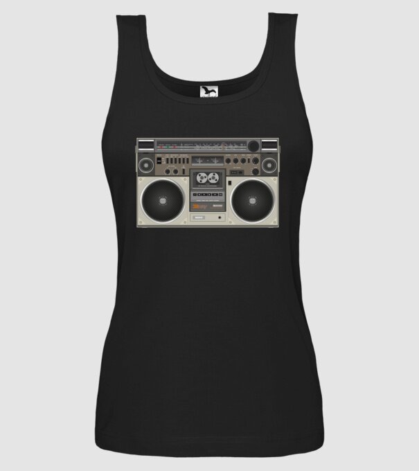Boombox minta fekete pólón