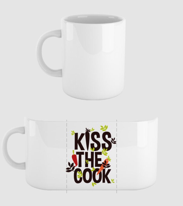 Kiss the cook minta fehér pólón