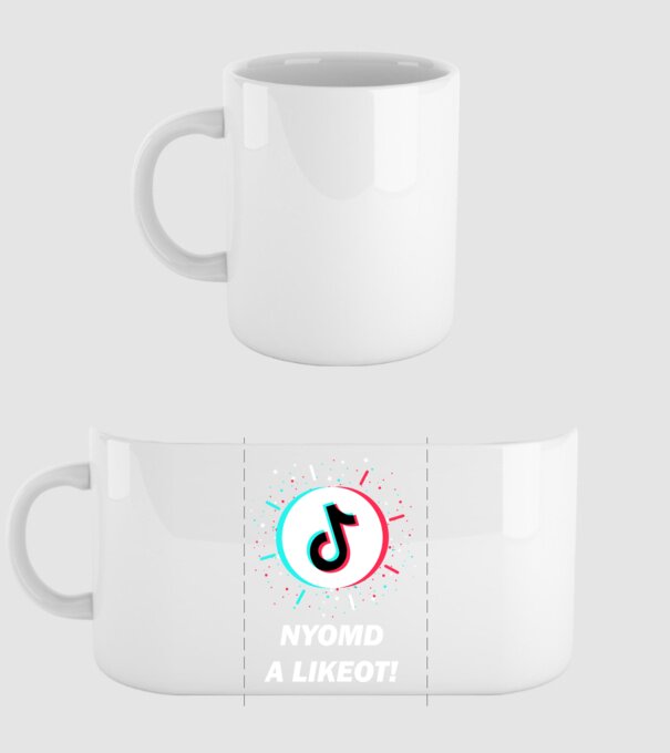 TikTok Like! minta fehér pólón