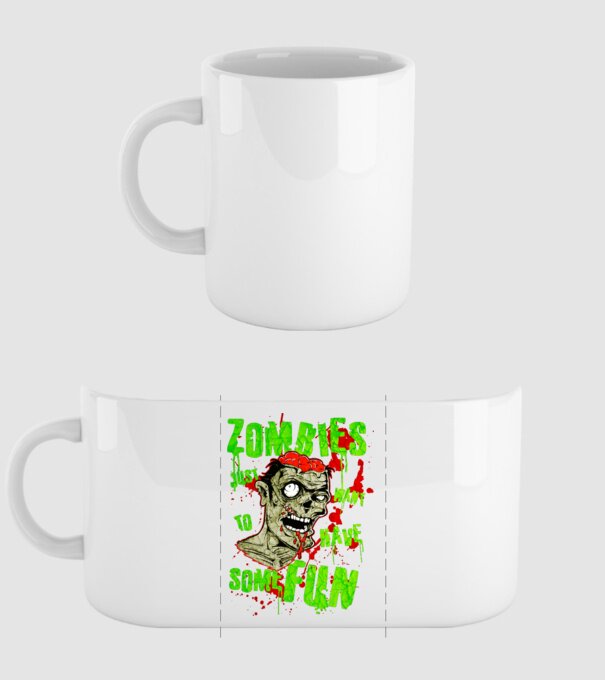 Zombiefun2 minta fehér pólón