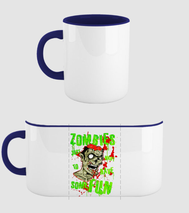 Zombiefun2 minta sötétkék pólón