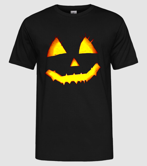Halloween tök lámpás pumpkin minta fekete pólón