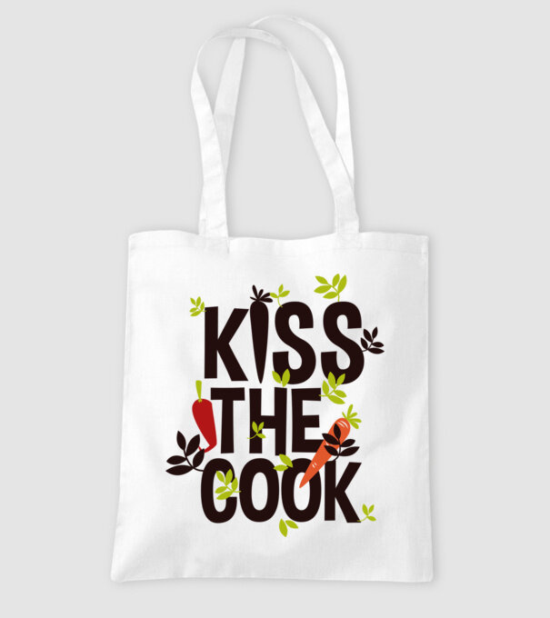 Kiss the cook minta fehér pólón