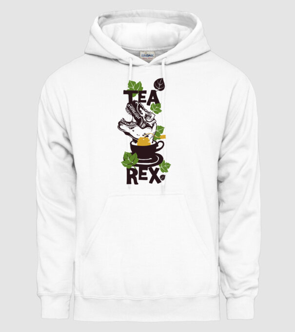 Tea rex minta fehér pólón