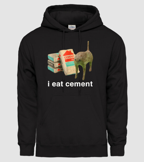 I eat Cement minta fekete pólón