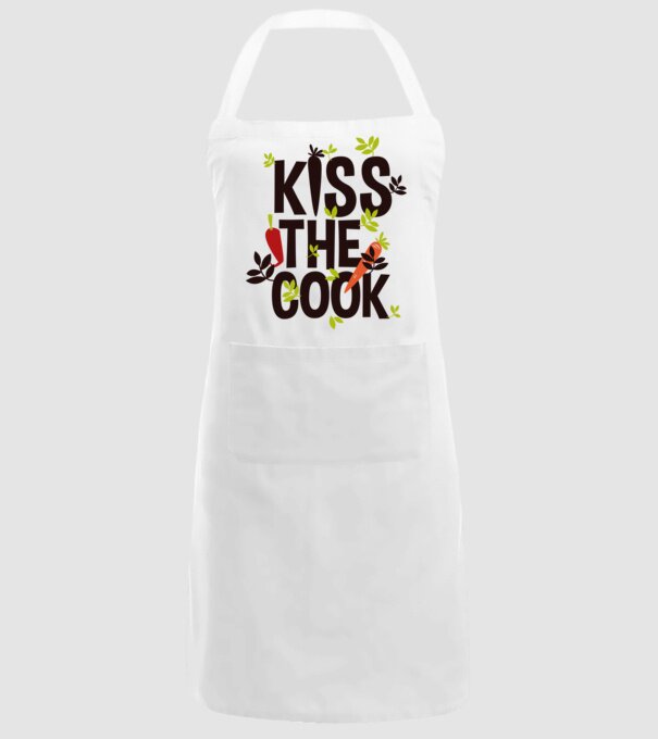 Kiss the cook minta fehér pólón
