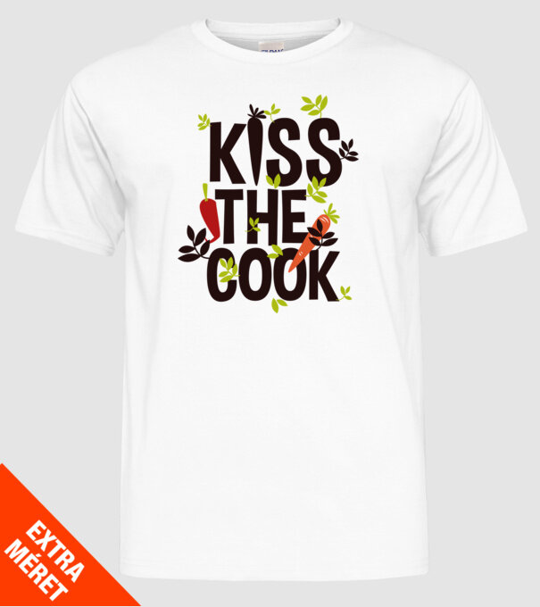 Kiss the cook minta fehér pólón