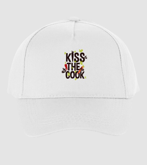 Kiss the cook minta fehér pólón
