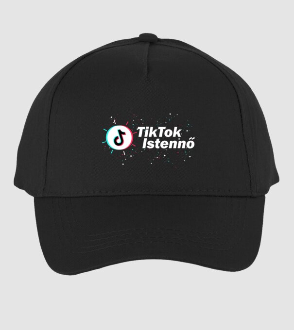 TikTok Istennő minta fekete pólón