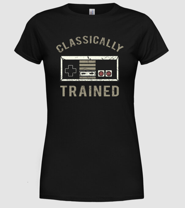 Classically Trained Distressed minta fekete pólón